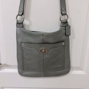 Coach Pebble Leather Silver Crossbody LIKE NEW NEVER USED